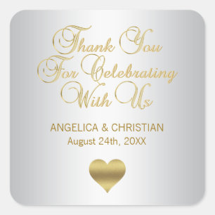 Elegant Silver & Gold Thank you Wedding Seals