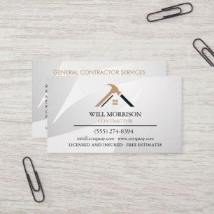 Elegant Silver & Golden Home Repair Real Estate Business Card