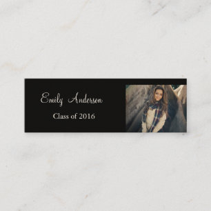 Elegant Silver Graduation Name Card