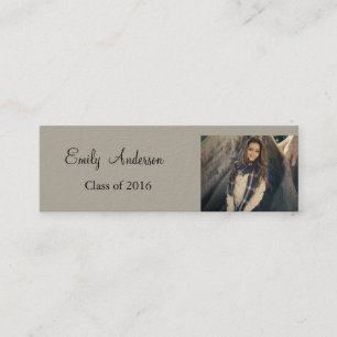 Elegant Silver Graduation Name Card