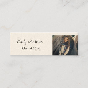 Elegant Silver Graduation Name Card