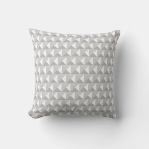 Elegant Silver Grey and White Diamond Pattern Cushion