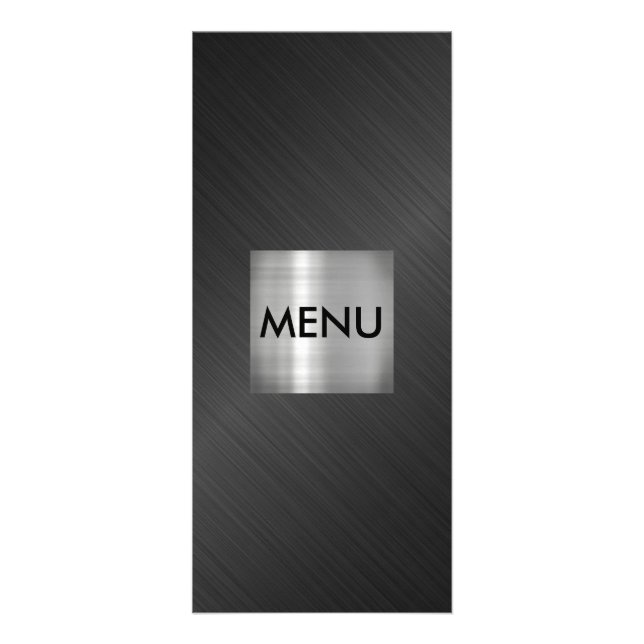 Elegant Silver Grey Black Menue Chic Rack Card (Front)