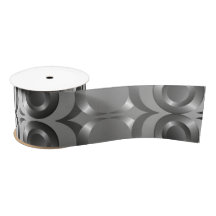 Elegant Silver Grey Circles Metallic look Ribbon