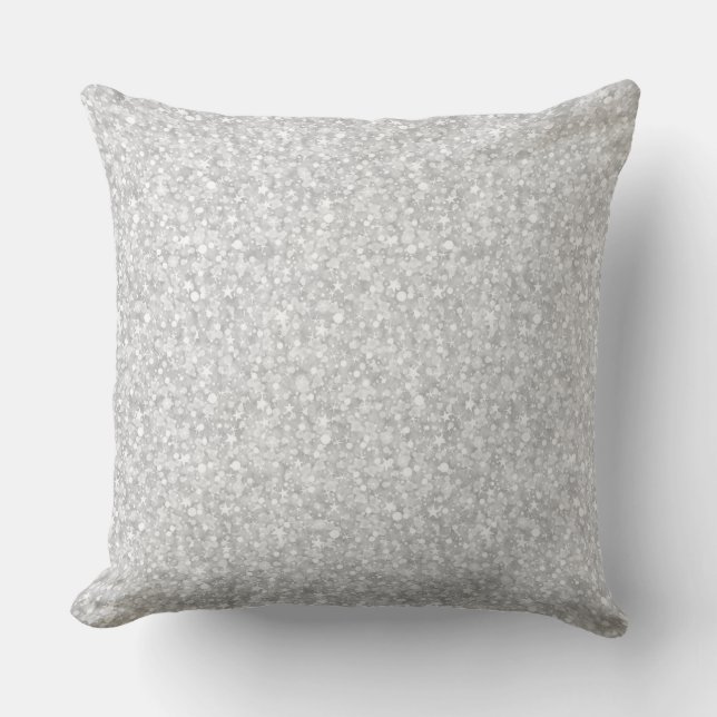 Elegant Silver Grey Glitter & Sparkles Texture 2 Cushion (Front)