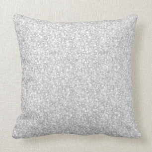 Elegant Silver Grey Glitter & Sparkles Texture 2 Cushion