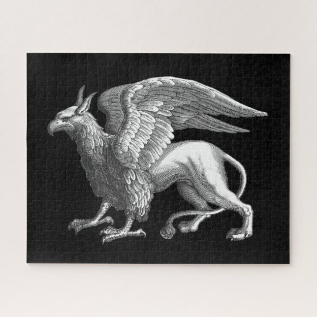 Elegant Silver Grey / Grey Griffin Legendary Beast Jigsaw Puzzle (Horizontal)