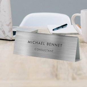 Elegant Silver Grey Metallic Professional Business