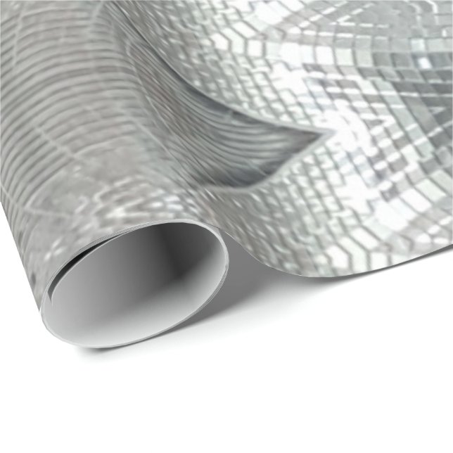 Elegant Silver Grey Mosaic Pattern Festive Chic Wrapping Paper (Roll Corner)