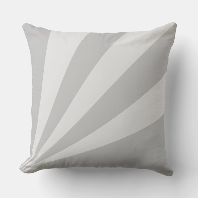 Elegant Silver Grey Rays Cushion (Front)