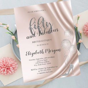 Elegant Silver High Heels 50th Birthday Party Invitation