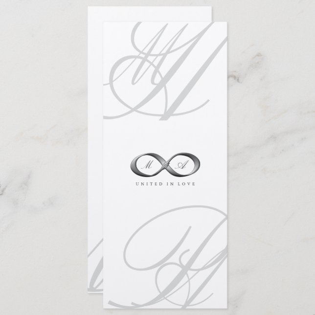 Elegant Silver Infinity Hand Clasp Wedding Invite (Front/Back)