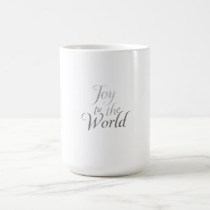 Elegant Silver "Joy to the World" Christmas Typogr Coffee Mug