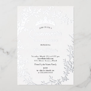 Elegant Silver Leaf Wreath Quinceanera