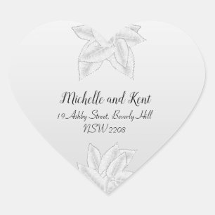 Elegant Silver Leaves Return Address Stickers