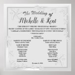 Elegant Silver Leaves Wedding Poster<br><div class="desc">Personalised Silver Leaves Wedding Poster to display at the wedding venue. The design with features silver leaves,  silver watercolour elements in white. View matching items in the "Elegant Silver Leaves Wedding" collection.</div>