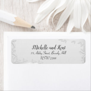 Elegant Silver Leaves Wedding Return Address Label