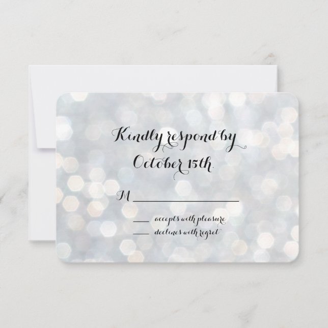 Elegant Silver Lights RSVP (Front)