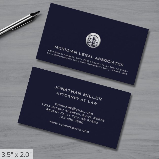Elegant Silver Logo Professional Business Card (Creator Uploaded)