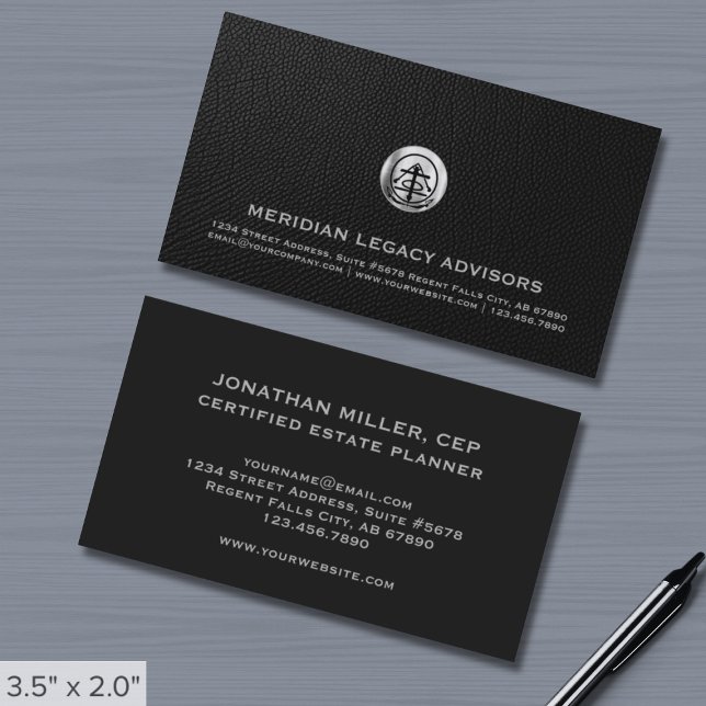 Elegant Silver Logo Professional Business Card (Creator Uploaded)