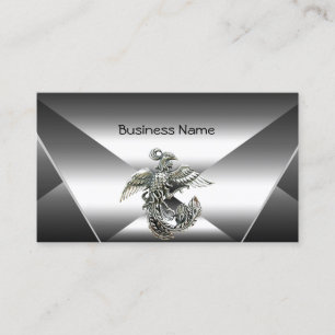 Elegant Silver Metal Look Chrome Jewel Business Card