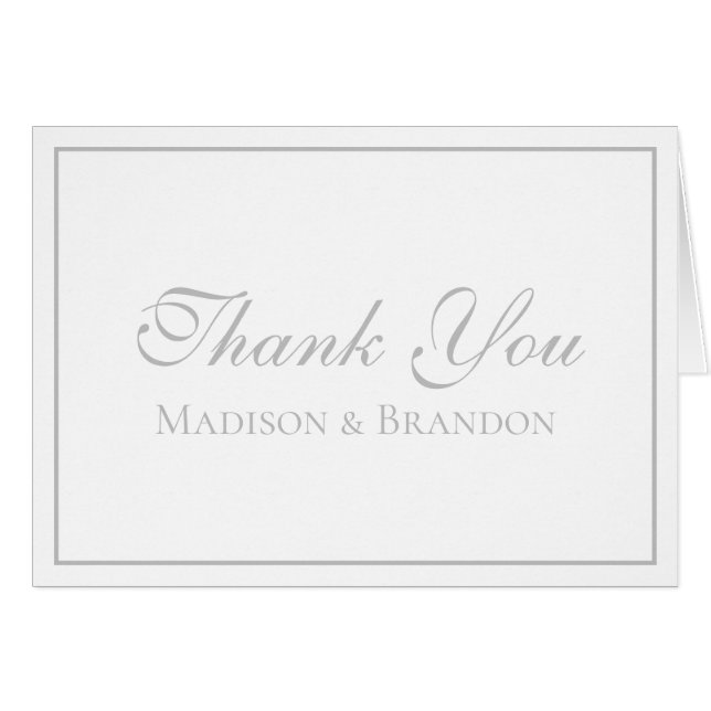 Elegant Silver Minimalist Wedding Thank You (Front Horizontal)