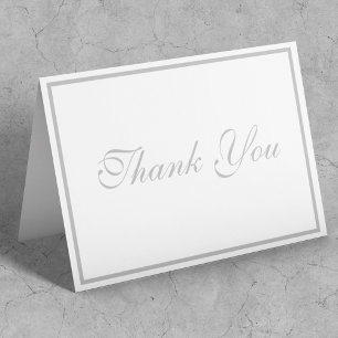 Elegant Silver Minimalist Wedding Thank You