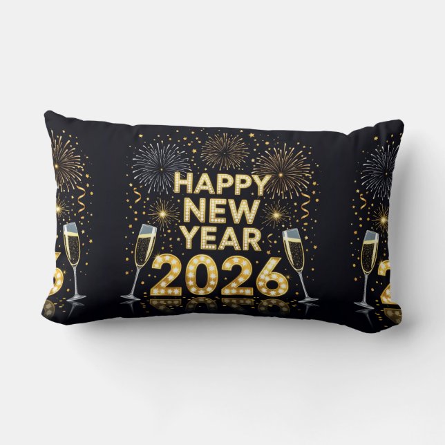 Elegant Silver New Year Throw Pillow (Back)