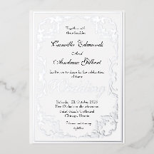 Elegant Silver Ornate FLourish Border Wedding