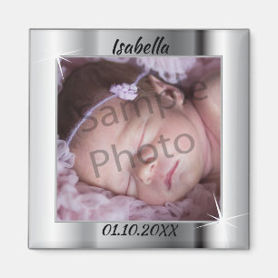 Elegant Silver Photo Frame Magnet