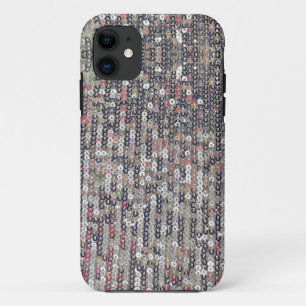 Elegant silver pink girly glitter sequins  iPhone 11 case