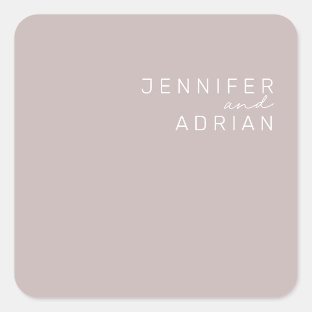 Elegant Silver Pink Minimal ﻿Modern Envelope Seals (Front)