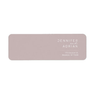 Elegant Silver Pink Minimal Modern Return Address Label