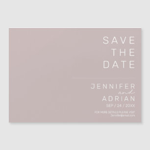 Elegant Silver Pink Minimal Modern Save The Date