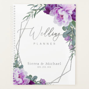 Elegant Silver & Purple Floral Eucalyptus Wedding Planner