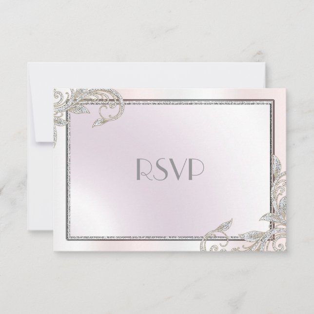 Elegant Silver RSVP Card (Front)