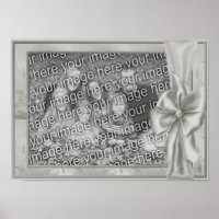 Elegant Silver Satin Bow Add Your Photo