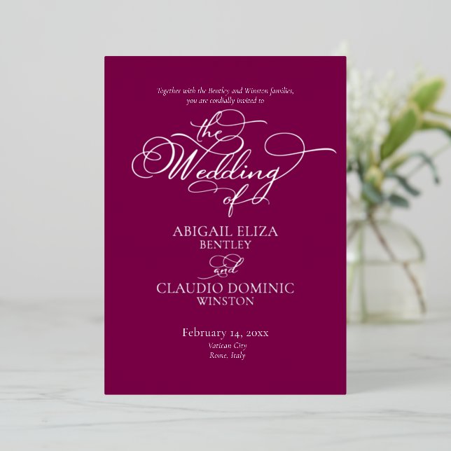 Elegant Silver Script on Wine Italy Destination (Standing Front)
