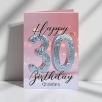 Elegant Silver Sequin on Blush Pink 30th Birthday