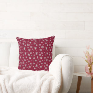 Elegant Silver Snowflake   Winter Holiday  Cushion