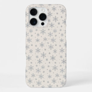 Elegant Silver Snowflake Winter Holiday iPhone 16 Pro Max Case
