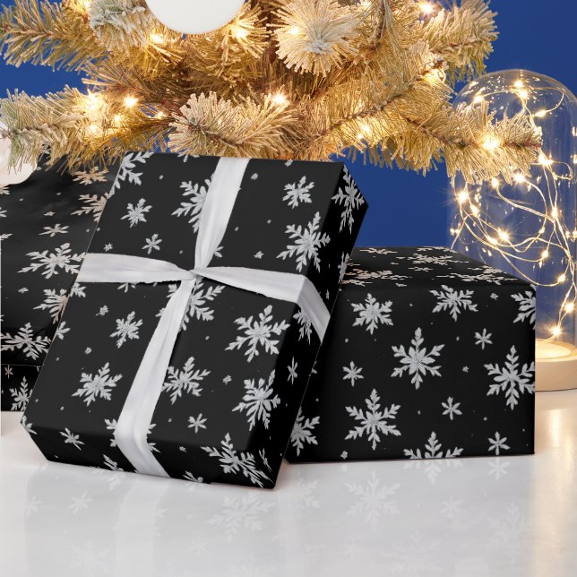 Elegant Silver Snowflake | Winter Holiday  Wrapping Paper (Holidays)