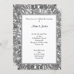 ELEGANT SILVER SPARKLE CUSTOM INVITATION