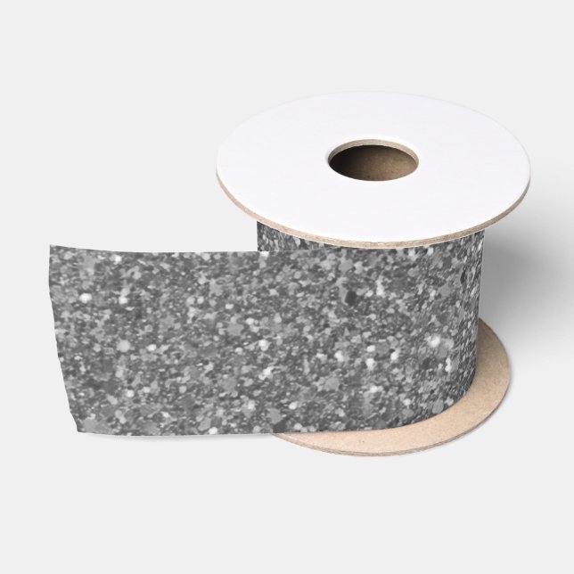 Elegant Silver Sparkle Satin Ribbon (Spool)