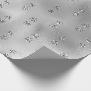 Elegant Silver Star Wrapping Paper