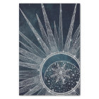 Elegant Silver Sun Moon Doodle Mandala Blue Design