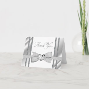 Elegant Silver Thank You Cards