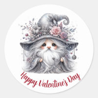 Elegant silver Valentine's day gnome