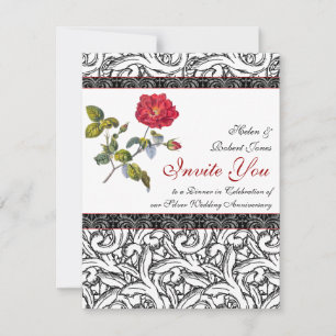 Elegant Silver Wedding Anniversary Invitation