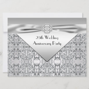 Elegant Silver Wedding Anniversary Party Invitation